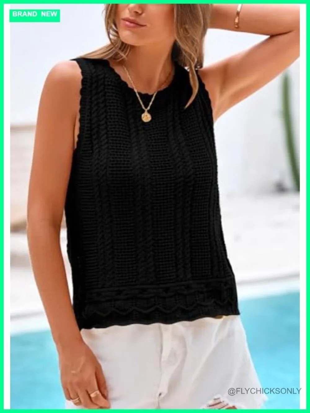Crochet Sweater Vest Tank Top Cover Up Beach Vacation Outfits